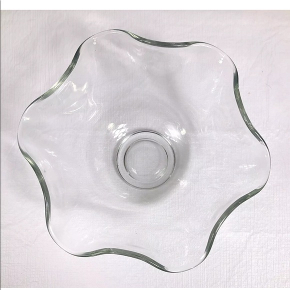 🔥Large Glass Wavy Serving Mixing Salad Bowl… - Picture 3 of 7